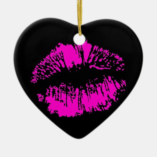 Neon Kiss Keramisch Ornament (Voorkant)