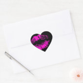 Neon Kiss op Zwarte Hart Sticker (Envelop)