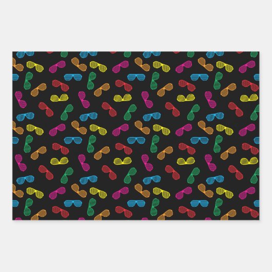 Neon Klassieke Zonnebril Patroon Inpakpapier Vel (Voorkant 3)