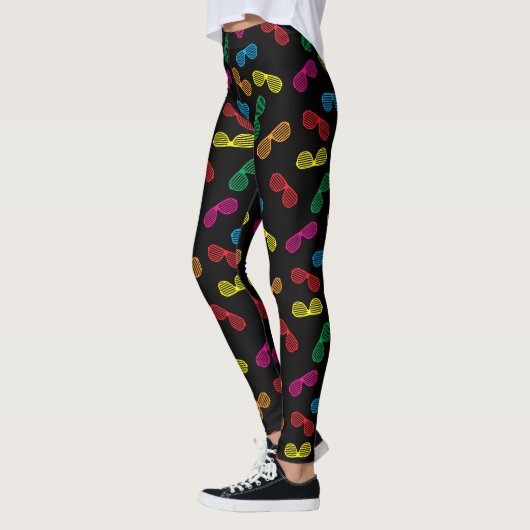Neon Klassieke Zonnebril Patroon Leggings (Links)