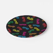 Neon Klassieke Zonnebril Patroon Papieren Bordje (Gekanteld)