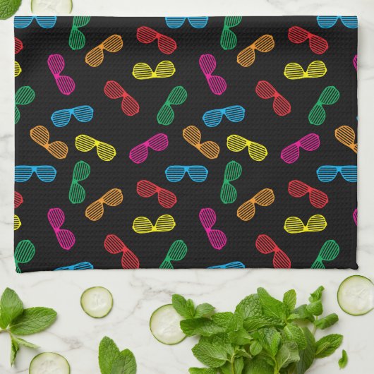 Neon Klassieke Zonnebril Patroon Theedoek (Gevouwen)