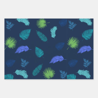 Neon Kleur Assorted Autumn Leaves Patroon Inpakpapier Vel