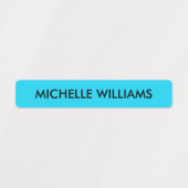 NEON KLEUR BLAUW ZILVERGROEN PAARSE KINDER NAAM LABELS (Design 1)