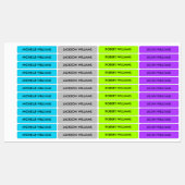 NEON KLEUR BLAUW ZILVERGROEN PAARSE KINDER NAAM LABELS (Vel)