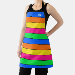 NEON KLEUR FLUORESCERENDE STREPEN MONOGRAM INITIAL SCHORT