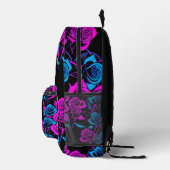 Neon Kleur Rozen Bedrukte Rugzak (Rechts)