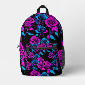 Neon Kleur Rozen Bedrukte Rugzak (Voorkant)