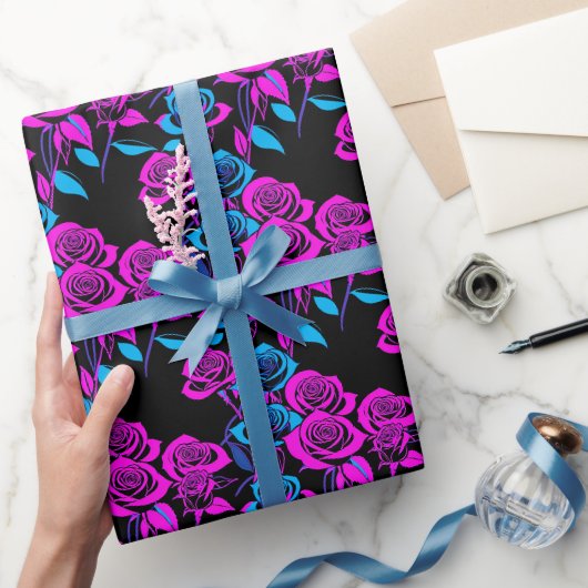 Neon Kleur Rozen Cadeaupapier (Geschenken)