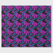 Neon Kleur Rozen Cadeaupapier (Vlak)