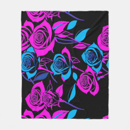 Neon Kleur Rozen Fleece Deken