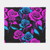 Neon Kleur Rozen Fleece Deken (Voorkant (Horizontaal))