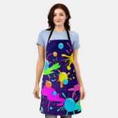 Neon Kleur Spat Kunst Schort (Gedragen)