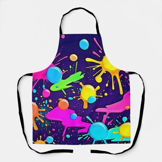 Neon Kleur Spat Kunst Schort (Voorkant)