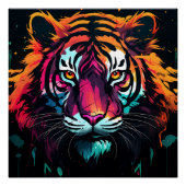 Neon Kleur Tijger Thema Perfect Poster (Voorkant)