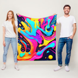 Neon Kleur Vloeibare Dromen Fleece Deken
