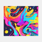 Neon Kleur Vloeibare Dromen Fleece Deken (Voorkant (Horizontaal))