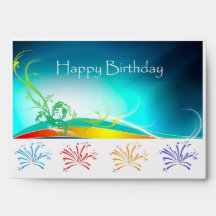 Neon kleurde Happy Birthday-envelop