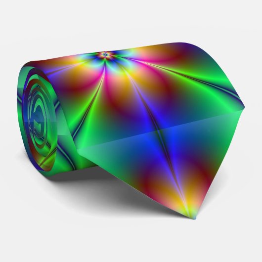 Neon Kleuren Abstract Design Mannen Stropdas (Opgerold)