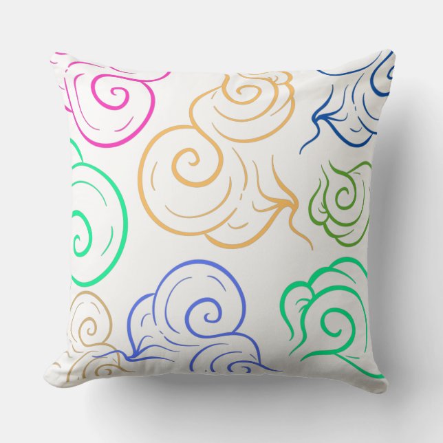 Neon kleuren abstract ontwerp kussen (Voorkant)