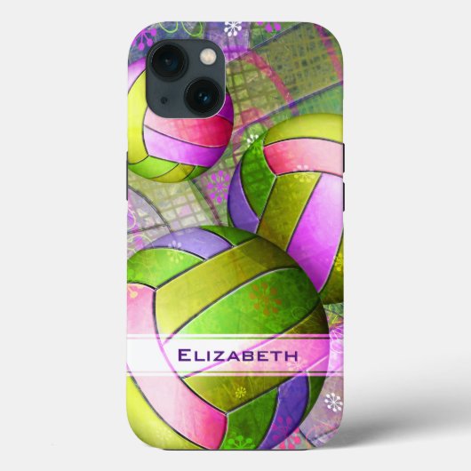 neon kleuren de volleybal van sportieve meisjes Case-Mate iPhone case (Achterkant)