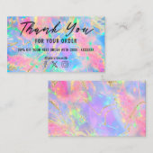 Neon kleuren edelsteen opaal textuur dank u visitekaartje (Voorkant / Achterkant)