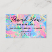 Neon kleuren edelsteen opaal textuur dank u visitekaartje (Voorkant)