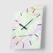 Neon Kleuren Edelsteen Opal Textuur Vierkante Klok (Hoek)