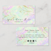 Neon Kleuren Edelsteen Opal Textuur Visitekaartje (Voorkant / Achterkant)