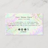 Neon Kleuren Edelsteen Opal Textuur Visitekaartje (Achterkant)