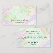 Neon Kleuren Edelsteen Opal Textuur Visitekaartje (Voorkant / Achterkant)