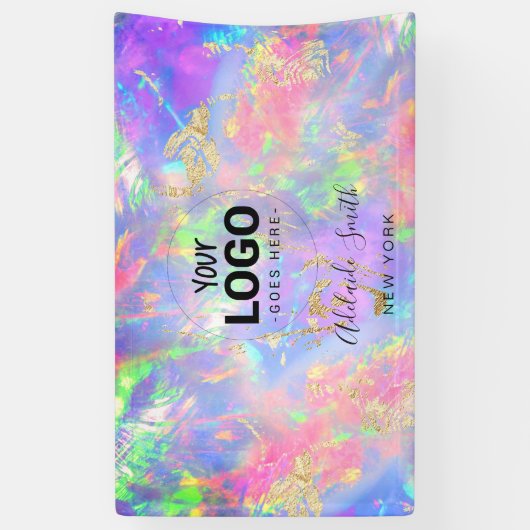 Neon kleuren edelsteen spandoek (Verticaal)