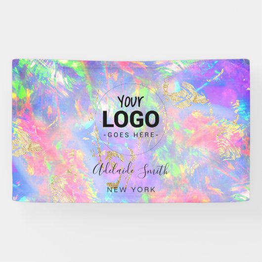 Neon kleuren edelsteen spandoek (Horizontaal)