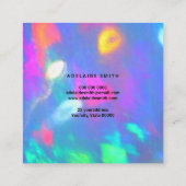 neon kleuren gemstone optische foto vierkante visitekaartje (Achterkant)