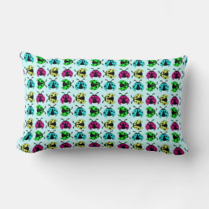 Neon kleuren heldere lieveheersbeestjes decoratief kussen
