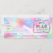 Neon Kleuren Holografische Spa Salon Gift Certific (Achterkant)
