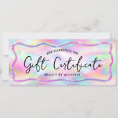 Neon Kleuren Holografische Spa Salon Gift Certific (Voorkant)