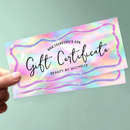 Neon Kleuren Holografische Spa Salon Gift Certific