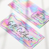 Neon Kleuren Holografische Spa Salon Gift Certific
