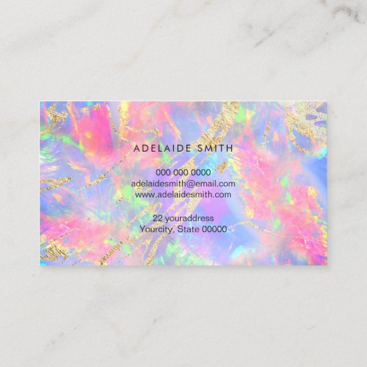 Neon Kleuren Opal Loyalty Card Visitekaartje (Achterkant)