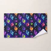 Neon Kleuren Outer Space Planeten Jongens Handdoek (Handdoek)
