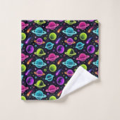 Neon Kleuren Outer Space Planeten Jongens Handdoek (Wasdoekje)
