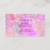 Neon kleuren paarse opaal textuur visitekaartje (Achterkant)