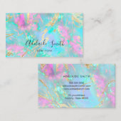 Neon kleuren pastel opaal textuur visitekaartje (Voorkant / Achterkant)