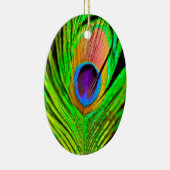 Neon Kleuren Pauwveer Keramisch Ornament (Rechts)