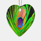Neon Kleuren Pauwveer Keramisch Ornament (Links)