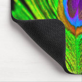 Neon Kleuren Pauwveer Muismat (Hoek)