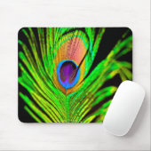Neon Kleuren Pauwveer Muismat (Met muis)