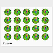 Neon Kleuren Pauwveer Ronde Sticker (Vel)