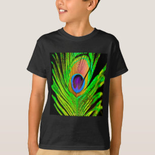 Neon Kleuren Pauwveer T-shirt